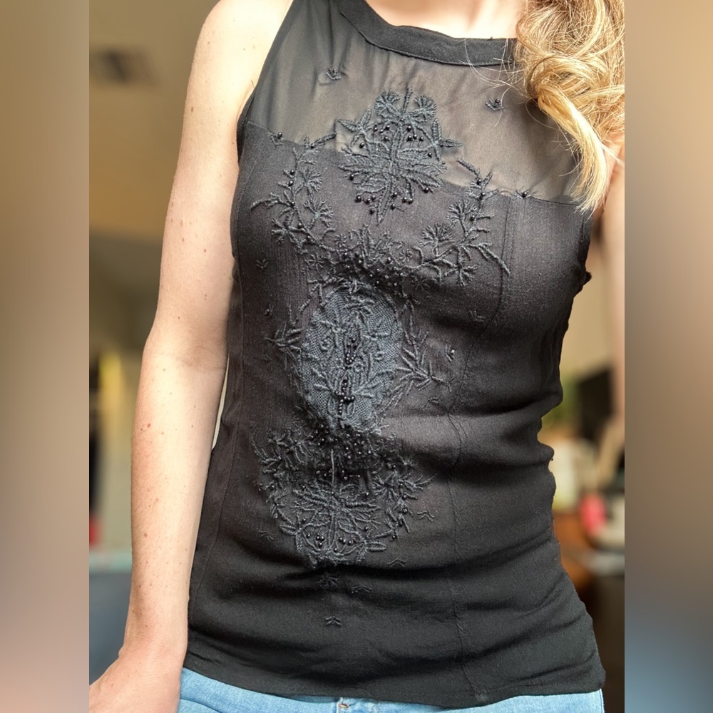 JAPANA XS embroidered beaded top